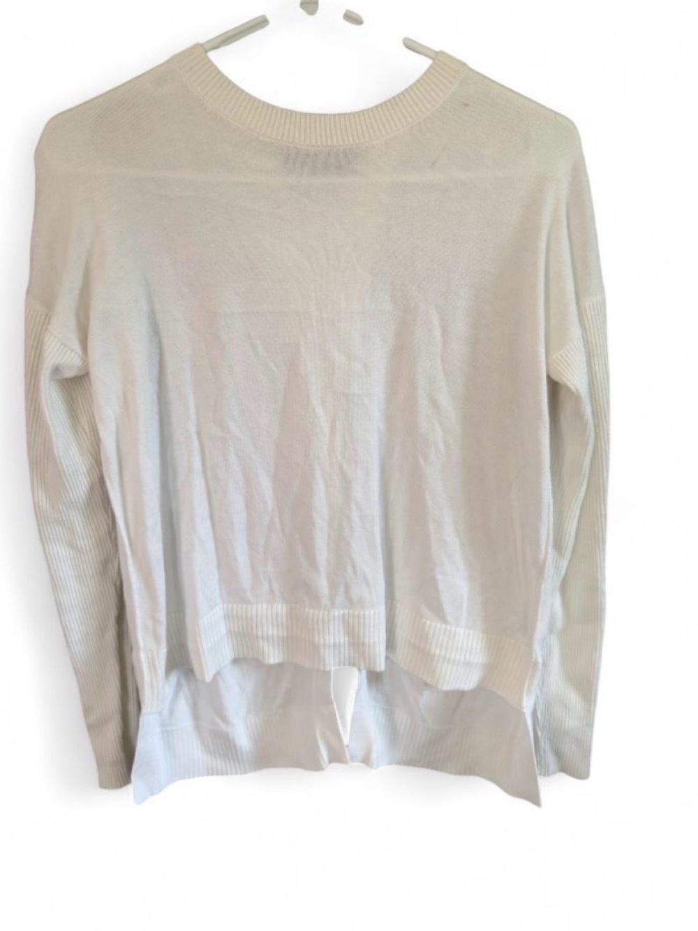 Athleta Cream Lightweight Crewneck Sweater